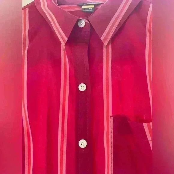 Eddie Bauer Women’s Medium Button Down Striped Long Sleeve - Picture 4 of 6